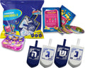 Hanukkah Dreidels - Blue and White Wooden Dreidel - 10 Pack Medium - Hand Painted - Game Instructions Included