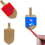 Craft-A-Dreidel, Create Your Own Custom, Kit Includes 2 Wooden Dreidels, 3 Colors, 1 Brush, 1 Glitter, Fun and Educational (2 Dreidels)