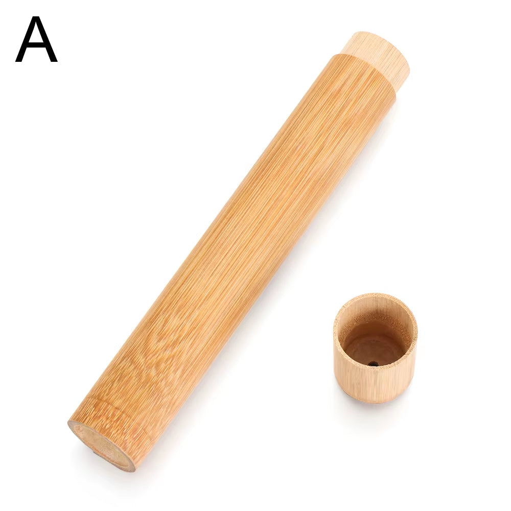 1PC New Eco-Friendly Toothbrush Case Nature Bamboo Toothbrush Tube Adult Health Oral Hygiene Travel Portable Toothbrush Holder