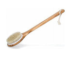 Dry Body Brush with Long Bamboo Handle – Natural Bristle Exfoliating Brush for Lymphatic Drainage, Cellulite Reduction & Full-Body Spa Care