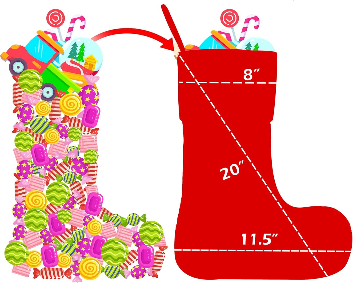 8 Pack Christmas Stocking(20Inch) Plaid Snowflake Canvas Fireplace Hanging Xmas Stockings for Family Decorations Holiday Party Decor