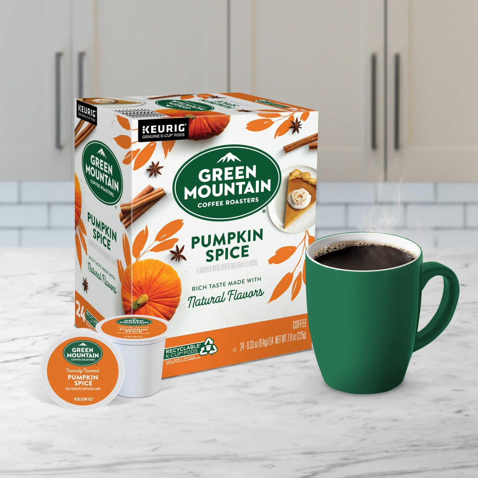 Green Mountain Coffee Roasters Pumpkin Spice Coffee, K-Cups, Light Roast, 24