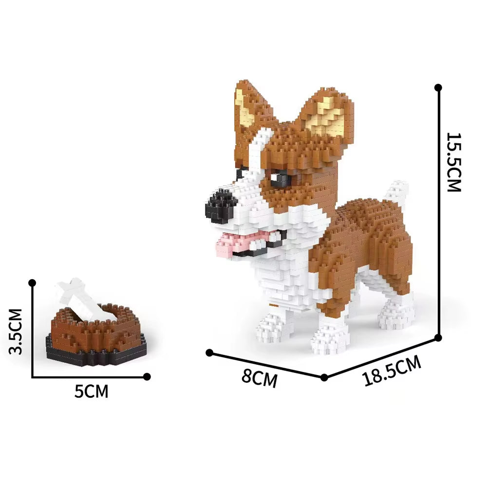 Dachshund Dog Model Micro Mini Building Blocks Set Educational Recreation Toys Pet Lover Gift Decoration Bricks