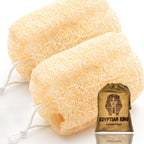2 Natural Egyptian Loofahs Exfoliating Scrubber for Shower, Natural Loofah Sponge Body Scrubber, Deep Clean & Invigorate Your Skin, for Men and Women