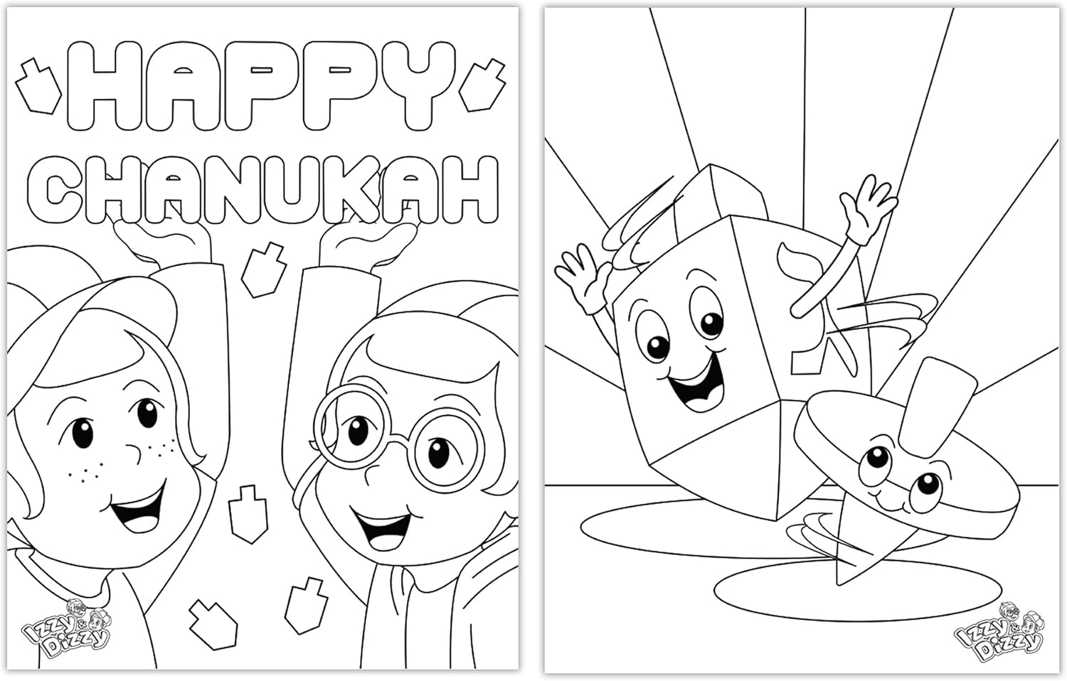 Hanukkah Coloring Book - Great for Partys and Gifts- Chanuka Coloring Book - 24 Pages - 3 Pack