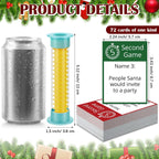 Christmas 5 Second Game, Christmas Party Games 72 Cards and 5 Second Hourglass F