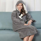 Hooded Herringbone Women'S Soft Spa Long Kimono Bathrobe,Comfy Full Length Warm Nightdress