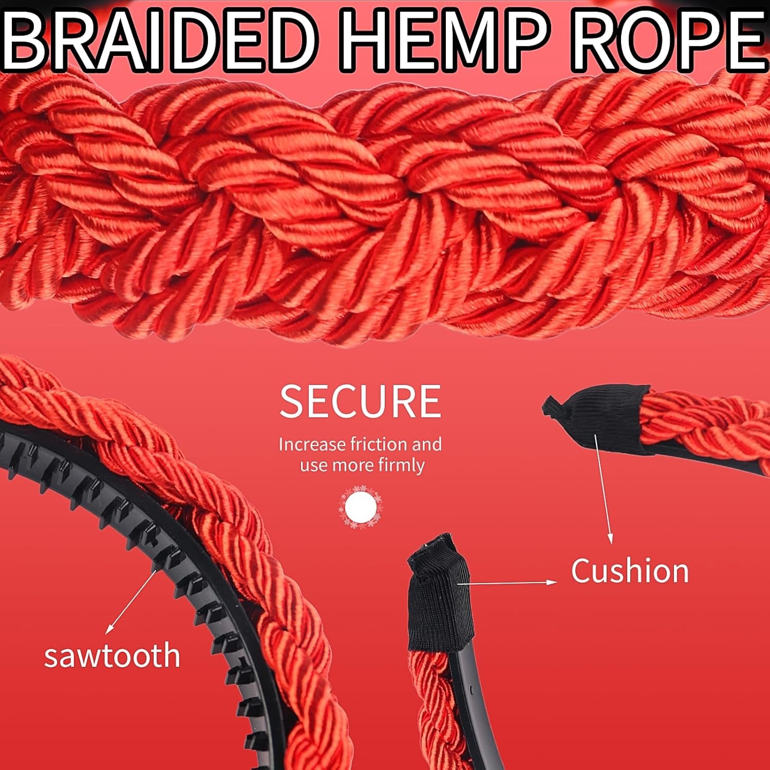 2Pcs Christmas Headbands for Women Bright Silk Braided Headbands Green Red Braided Hair Band