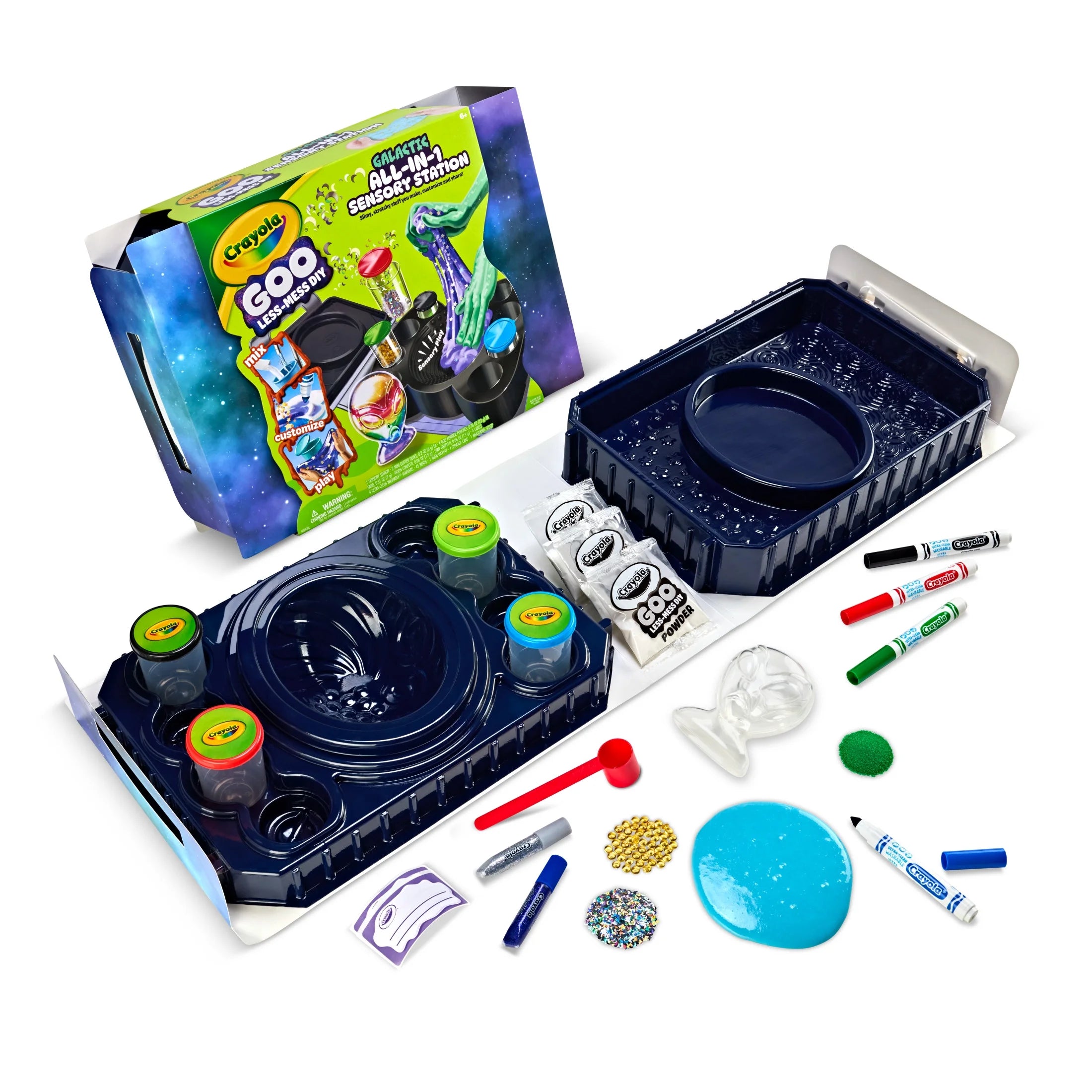 Goo All-In-1 Sensory Station, Galactic Slime Making Kit for Kids, Holiday Gift for Kids, Less Mess, DIY Arts & Crafts Set, Christmas Toy, Ages 6 & Up