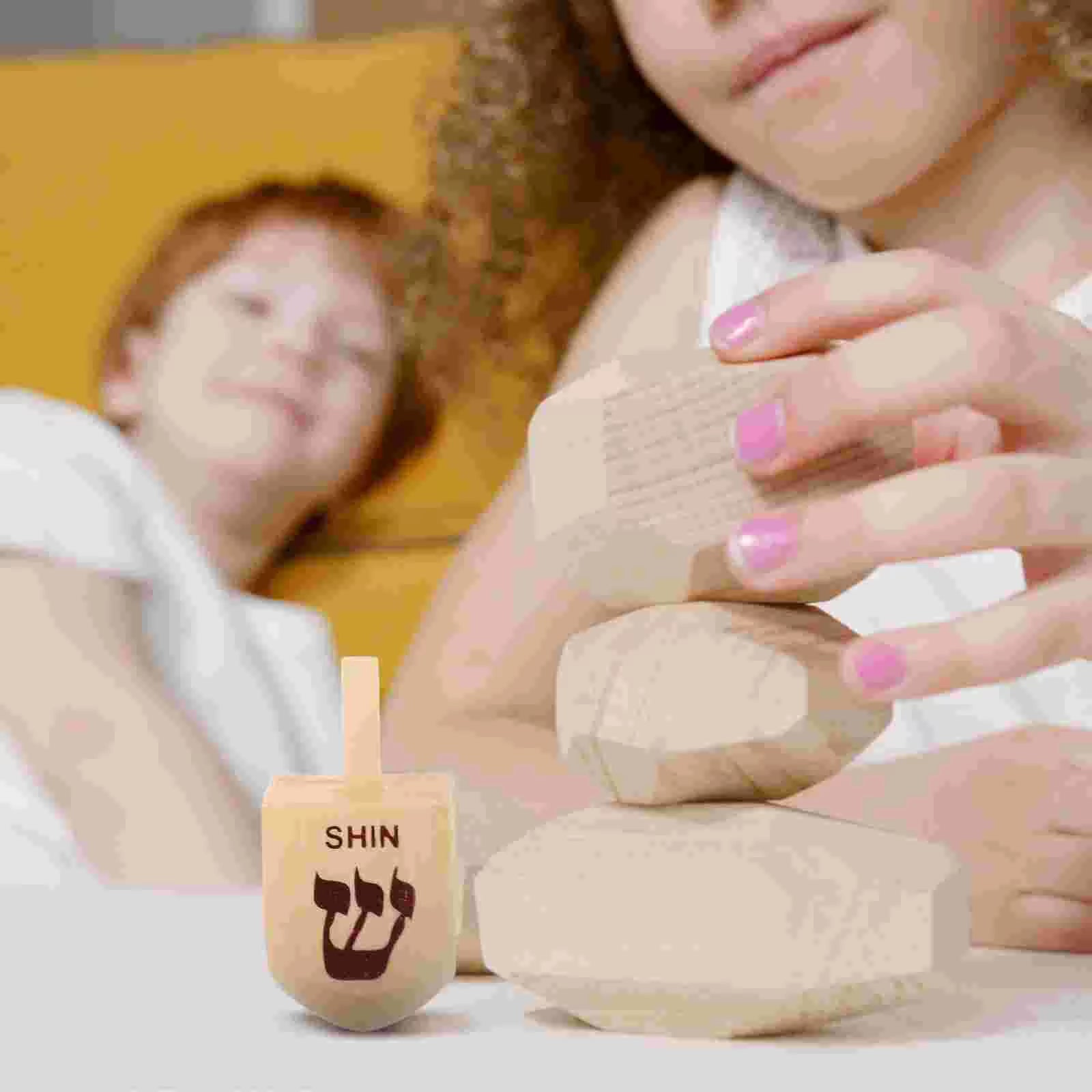 Wooden Spinning Dreidel (10pcs)