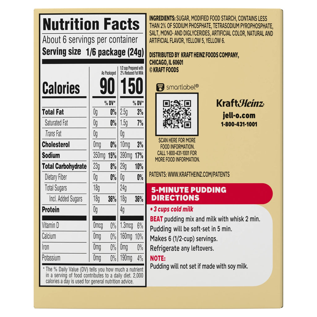 Vanilla Instant Pudding Mix & Pie Filling, 5.1 Oz. Box