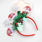 Christmas Headband Cute Christmas Hat Snowflake Hair Bands Glitter Green Tassel Head Bopper Sparkle Christmas Tree Hair Hoop for Women Girls Xmas Holiday New Year Party Headwear Accessories Gift 1PCS