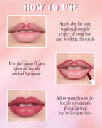 Lip Stain Liner Pen-Hydrating Lip Tint Stain Lip Makeup Tattoo Pencil,Matte Color Look,Longlasting Waterproof Lipstain Lipgloss,Precise Chisel Tip Smooth,Thanksgiving Makeup Gift for Women-01+03+06