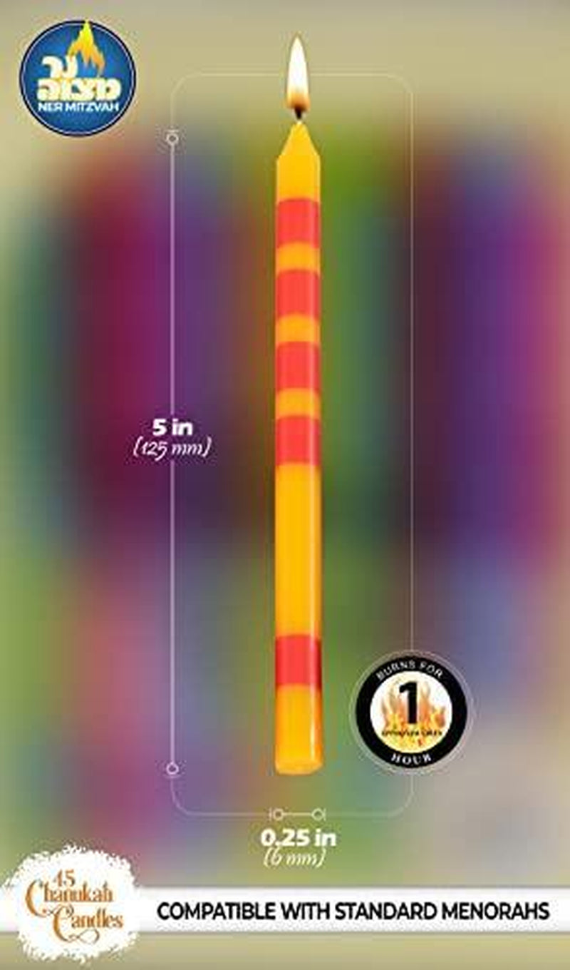 Dripless Chanukah Candles Standard Size - Two Tone Multi Colored Hanukkah