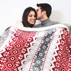 Christmas Blanket Holiday Theme Print Warm Sherpa Fleece Throw Sofa Couch Bed