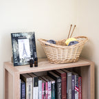 Decorative Oval Split Willow Basket with Cutout Handles, 16.14” L X 11.42” W X 7.08” H