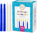 Menorah 44 White and Blue Hanukkah Candles for All 8 Nights of Chanukah (Single)