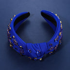 Hanukkah Headband for Women Cute Star Menorah Knotted Headband Blue Embellished Crystal Rhinestone Headbands Hanukkah Hair Accessories Holiday Jewelry Party Gifts (Style D)