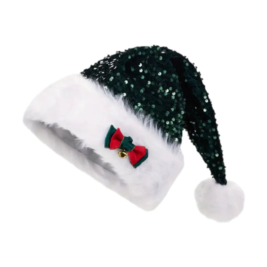 Christmas Hat Xmas Hat Headgear Christmas Costume Accessories Party Hat Sequin Santa Claus Hat for Festival Cosplay Nightclub