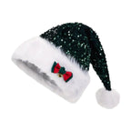 Christmas Hat Xmas Hat Headgear Christmas Costume Accessories Party Hat Sequin Santa Claus Hat for Festival Cosplay Nightclub