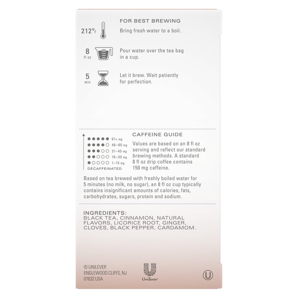 Pumpkin Spiced Chai Black Tea, Caffeinated, Tea Bags 20 Count Box