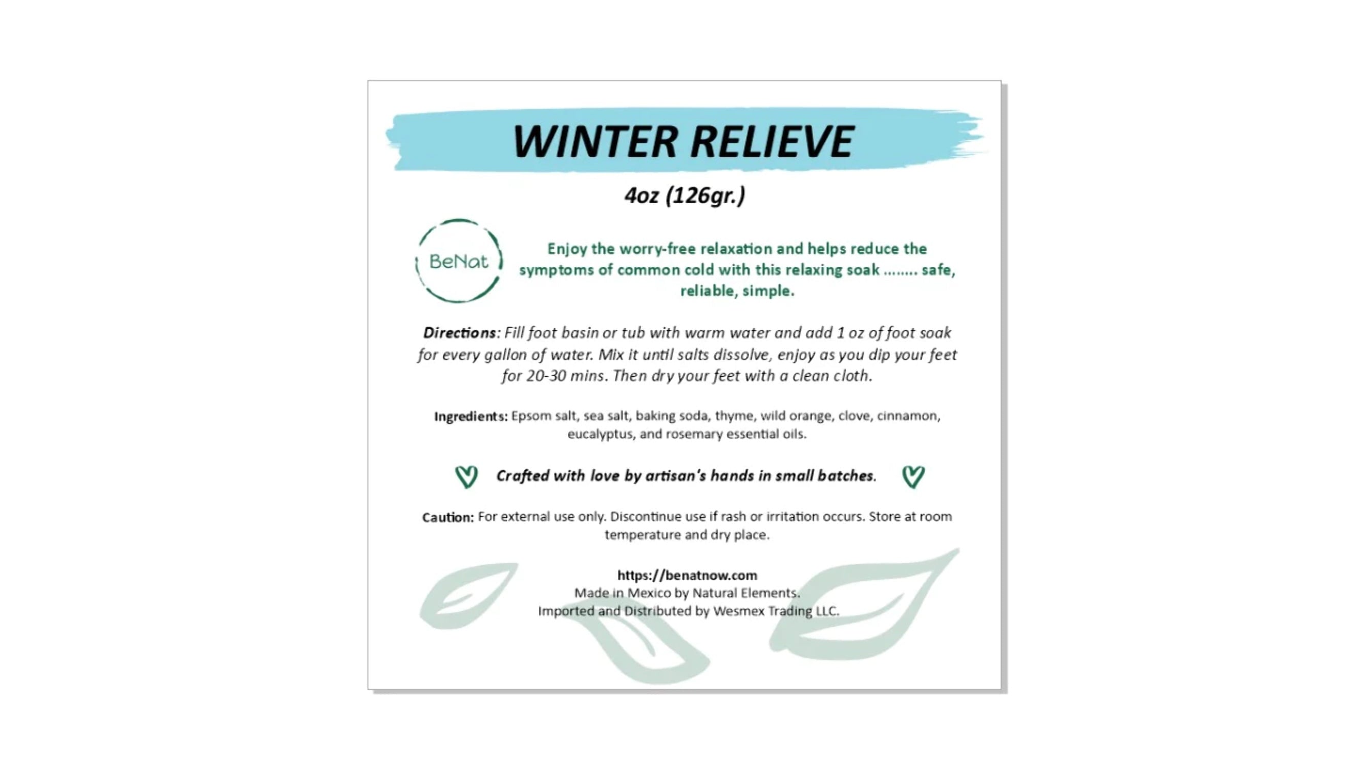 . Sore Soak. 4 Oz. Packed in an Eco-Friendly Bag with Bamboo Scoop.