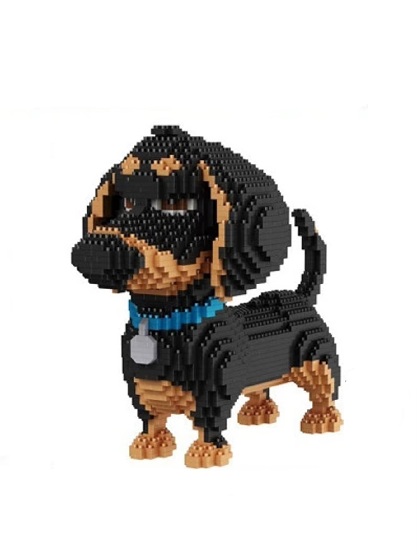 Dachshund Dog Model Micro Mini Building Blocks Set Educational Recreation Toys Pet Lover Gift Decoration Bricks