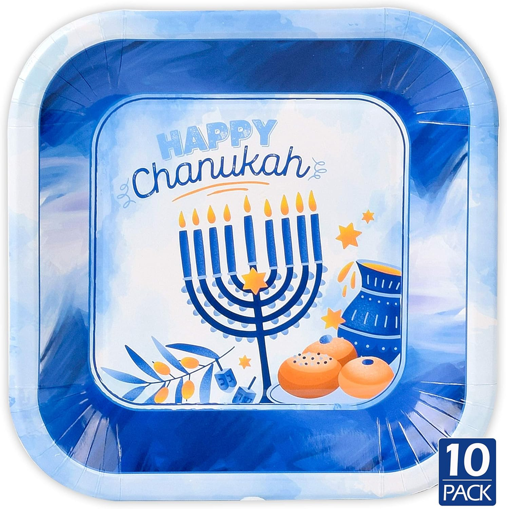 Hanukkah Plates - 9 Inch (10pcs)