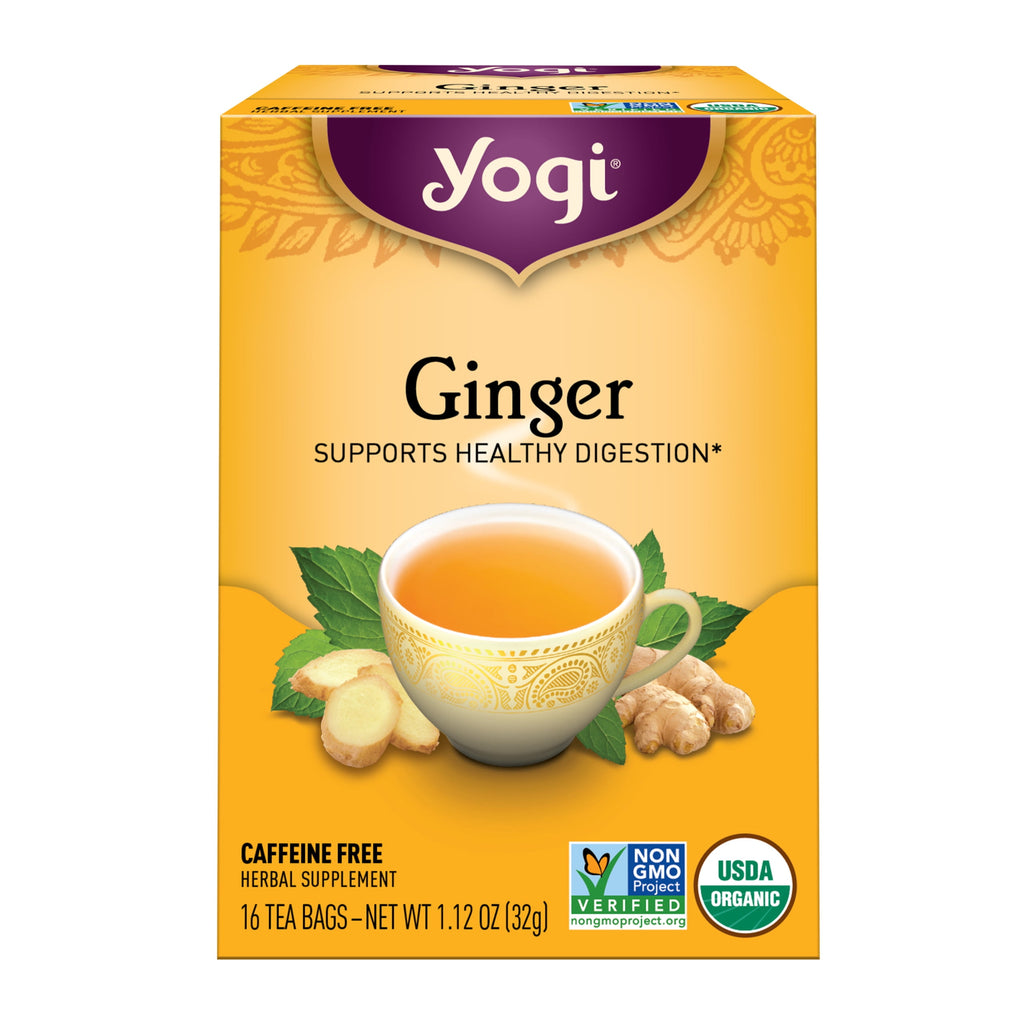 Tea Ginger, Caffeine-Free Organic Herbal Tea Bags, 16 Count