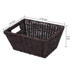 (6 Pack)  Espresso Handwoven Seagrass Basket, Rectangle