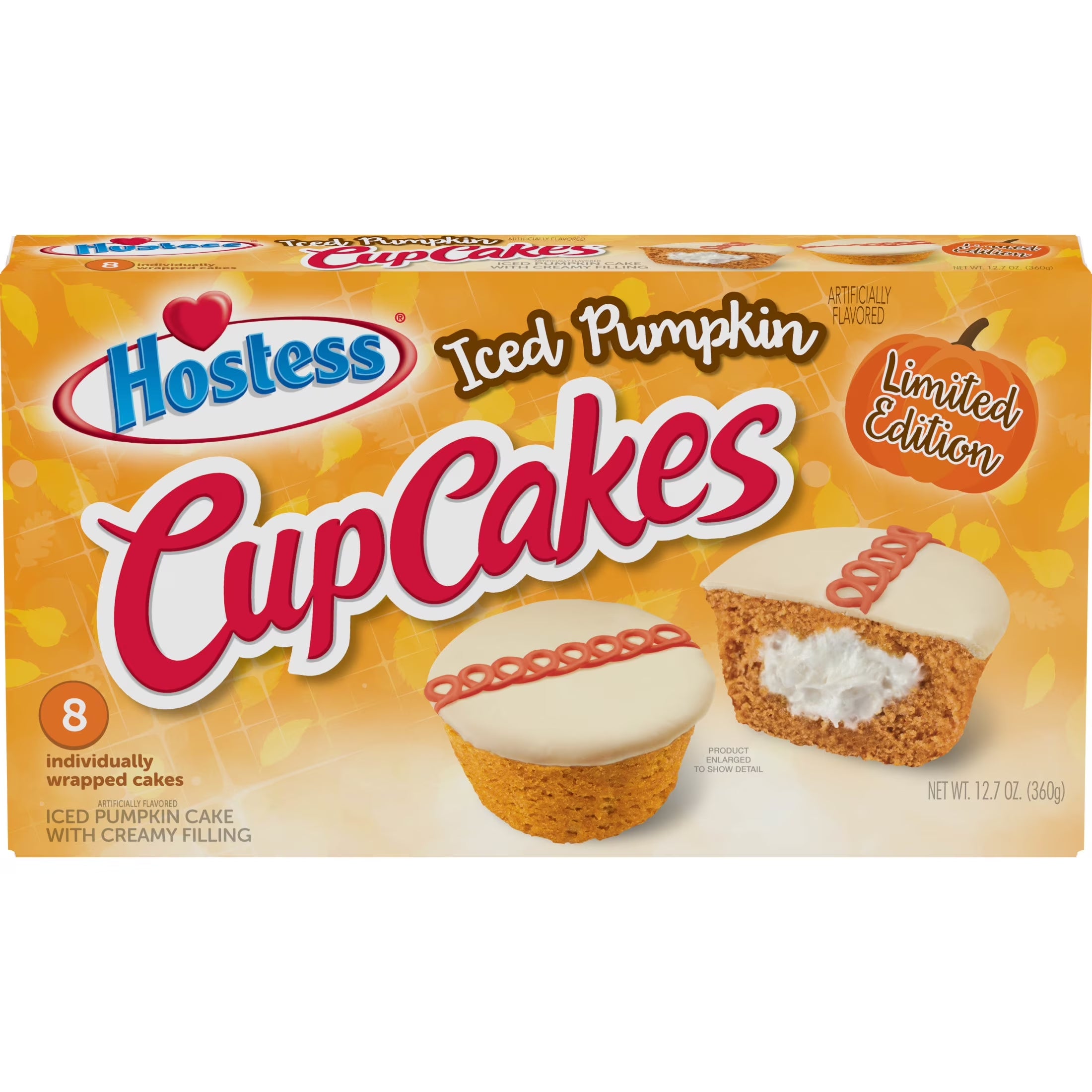 Iced Pumpkin Flavored Cupcakes, 8 Count, 12.7 Oz