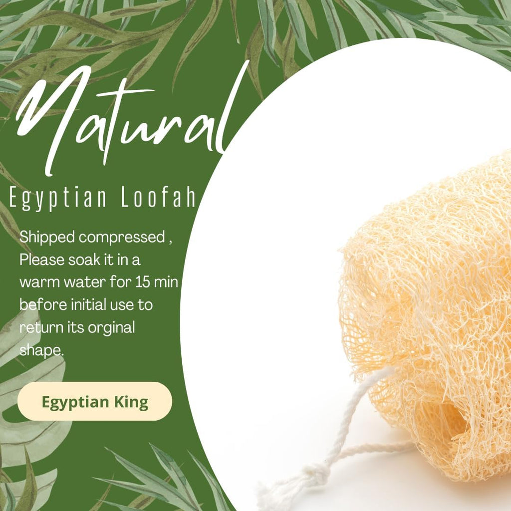 2 Natural Egyptian Loofahs Exfoliating Scrubber for Shower, Natural Loofah Sponge Body Scrubber, Deep Clean & Invigorate Your Skin, for Men and Women