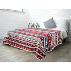 Christmas Blanket Holiday Theme Print Warm Sherpa Fleece Throw Sofa Couch Bed