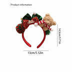 Christmas Decoration Christmas Headband Santa Elk Hair Hoop Antlers Headband Party Dress up Reindeer Bow Red Hair Band