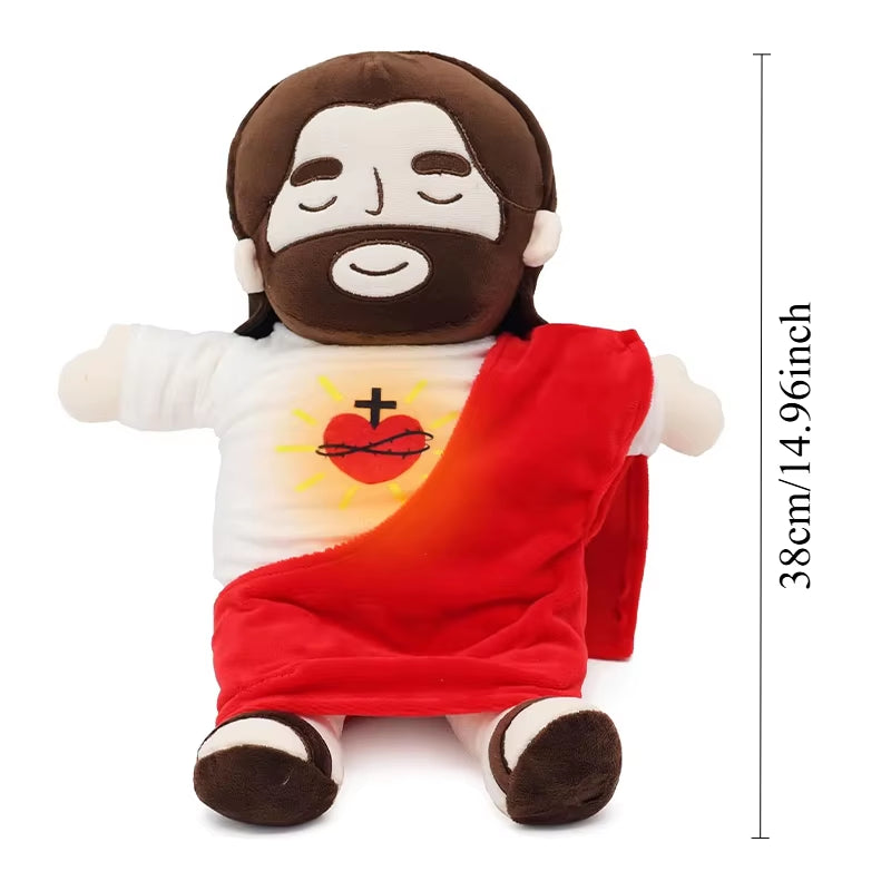 Soothing Breathing Jesus Plush Doll Ornaments Four-Gear Adjustment Children Music Sleep Companion Christmas Toy Decoration Gifts