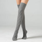 Women'S Cable Knit Thigh High Boot Socks Extra Long Winter Stockings Leg Warmers