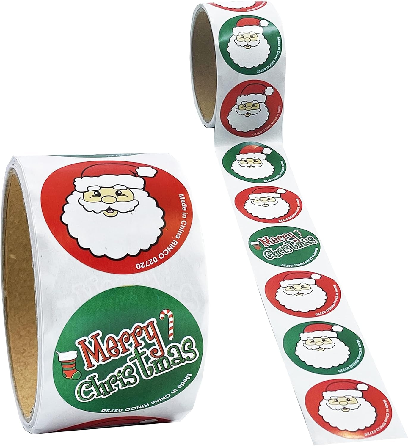 Christmas Decorating Face Stickers, Santa, Candy Canes, Ginger Bread Man, Snow Man Sticker Face, Great for Arts and Crafts, Party Favors, 100 Assorted Stickers (Santa)
