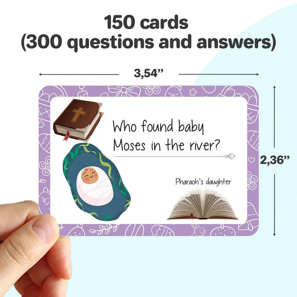 3X Set Bible Games for Kids 4-6 - Board Bingo Game - Bible Trivia for Family - Noah Ark Toy