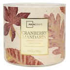 3-Wick Cranberry Mandarin with a Leaf Design, 13-Ounce