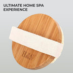 round Body Brush for Exfoliating Skin, 2 Pcs – Natural Bristles Cellulite Shower Scrubber for Wet & Dry Use