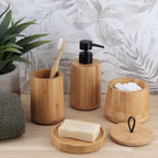 Natural Bamboo Liquid Soap Dispenser with Matte Black Pump - Refillable Wooden Hand Wash Dispenser, 10 Fl Oz - Perfect Bathroom & Kitchen Accessory for Daily Use