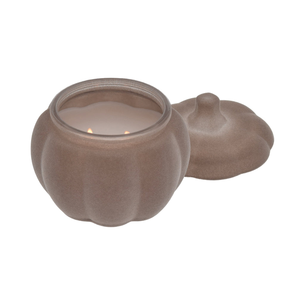 Pumpkin Snickerdoodle Swirl Scented 2-Wick 10Oz (284.3 G) Medium Flocked Pumpkin Jar Candle