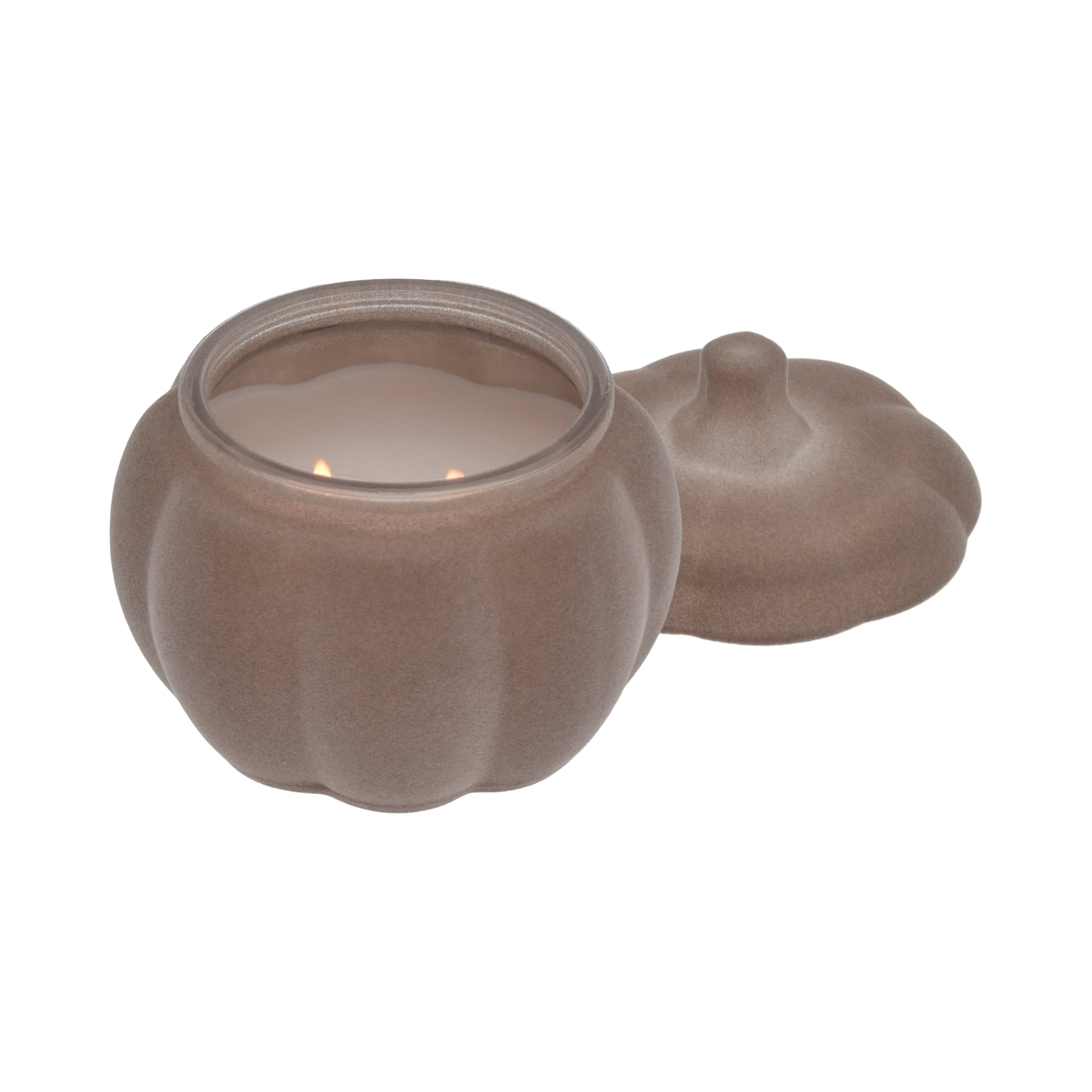 Pumpkin Snickerdoodle Swirl Scented 2-Wick 10Oz (284.3 G) Medium Flocked Pumpkin Jar Candle