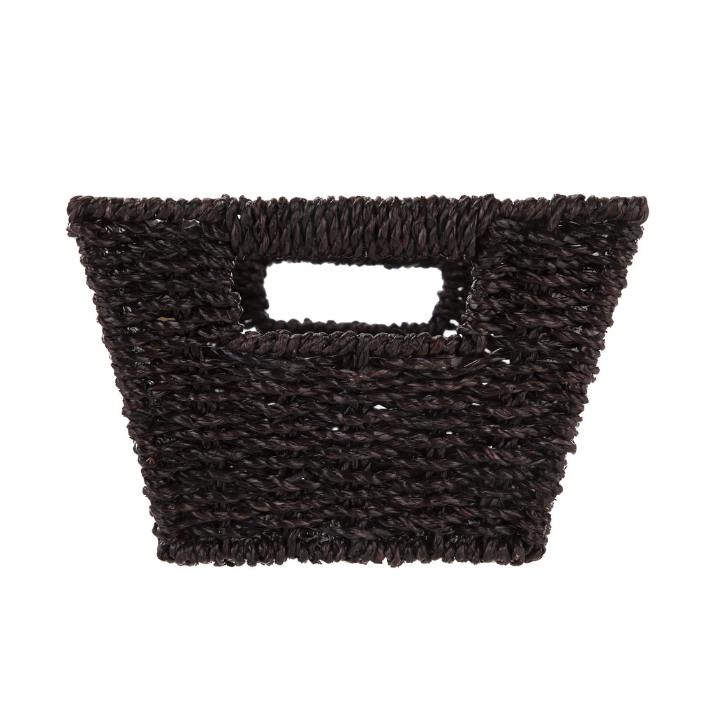 (6 Pack)  Espresso Handwoven Seagrass Basket, Rectangle