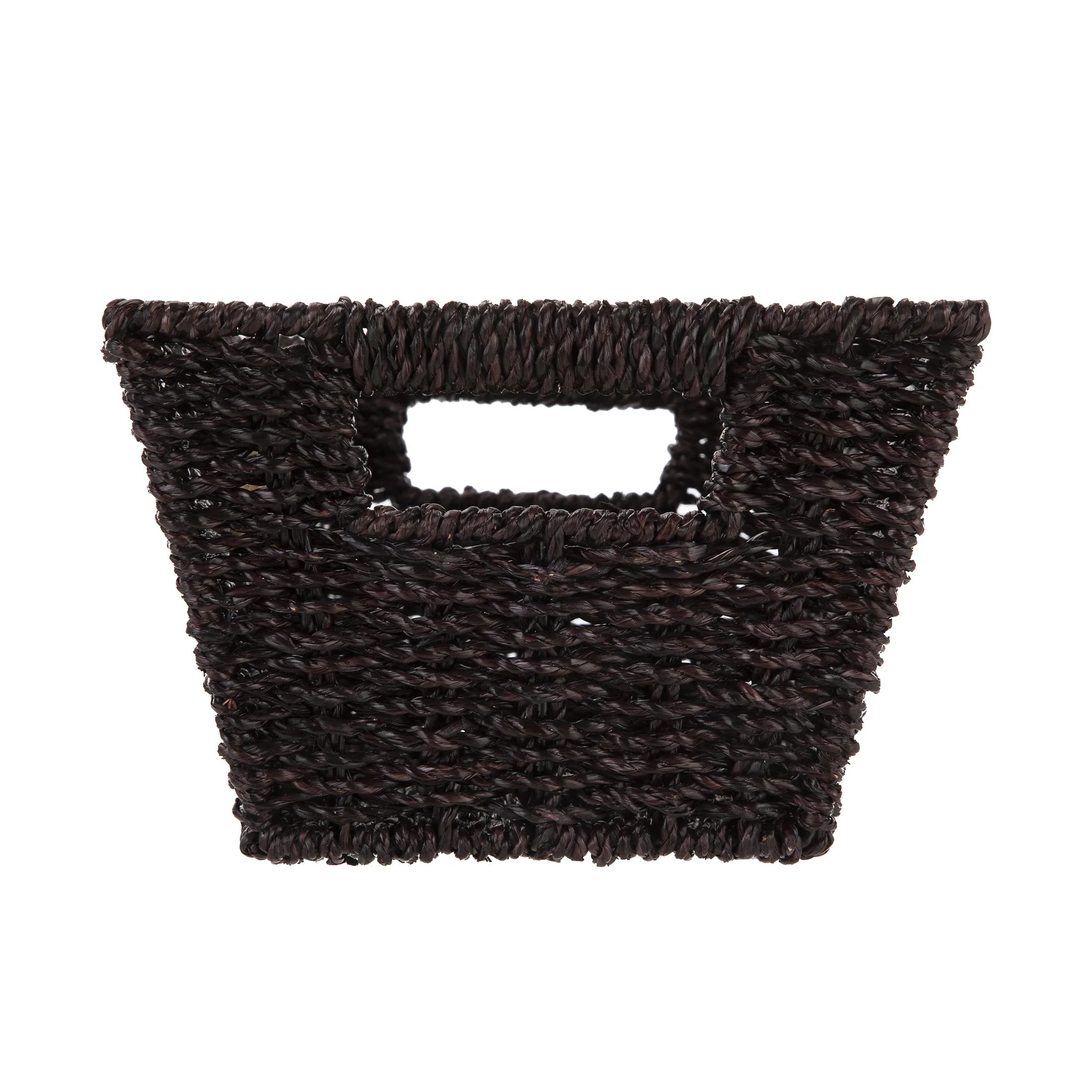 (6 Pack)  Espresso Handwoven Seagrass Basket, Rectangle