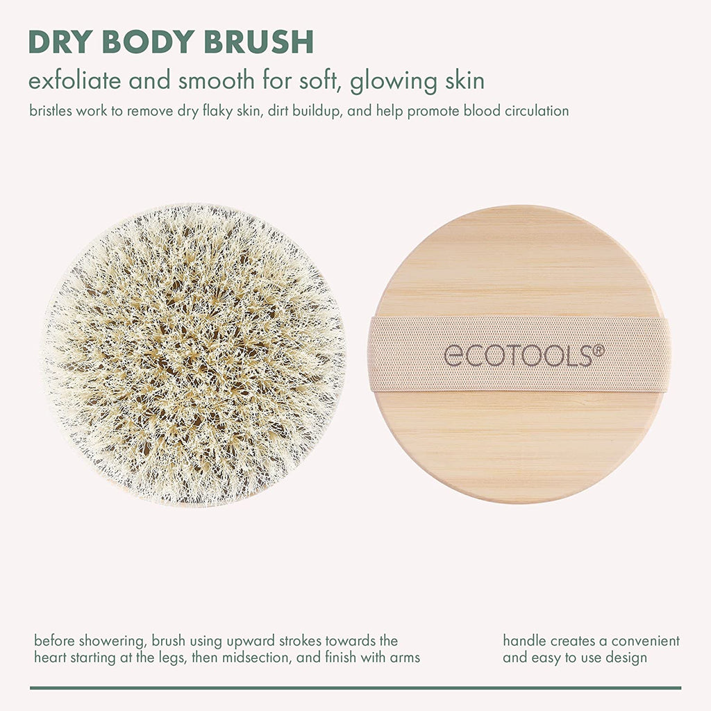 Dry Body Brush, Cruelty-Free Bristles Exfoliate & Smooth Skin, Dry Brushing Removes Flaky Skin, May Help Improve Circulation & Tone, Eco-Friendly Skincare Tool, Vegan & Cruelty-Free, 1 Count