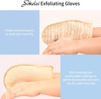 Exfoliating Loofah Mitt Shower Gloves - Bath Glove Body Scrubber Exfoliator for Remove Dead Skin, Loofa Scrub Mittens for Exfoliation, Double-Sided Luffa Sponges Facial Body Pads for Men Women Bathing