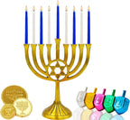 Menorah 44 White and Blue Hanukkah Candles for All 8 Nights of Chanukah (Single)