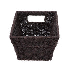 (6 Pack)  Espresso Handwoven Seagrass Basket, Rectangle
