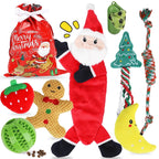 Christmas Dog Toys, Puppy Chew Toy for Teething and Training with Gift Bag, Tough Xmas Gift Plush Squeaky Toy for Small Dogs